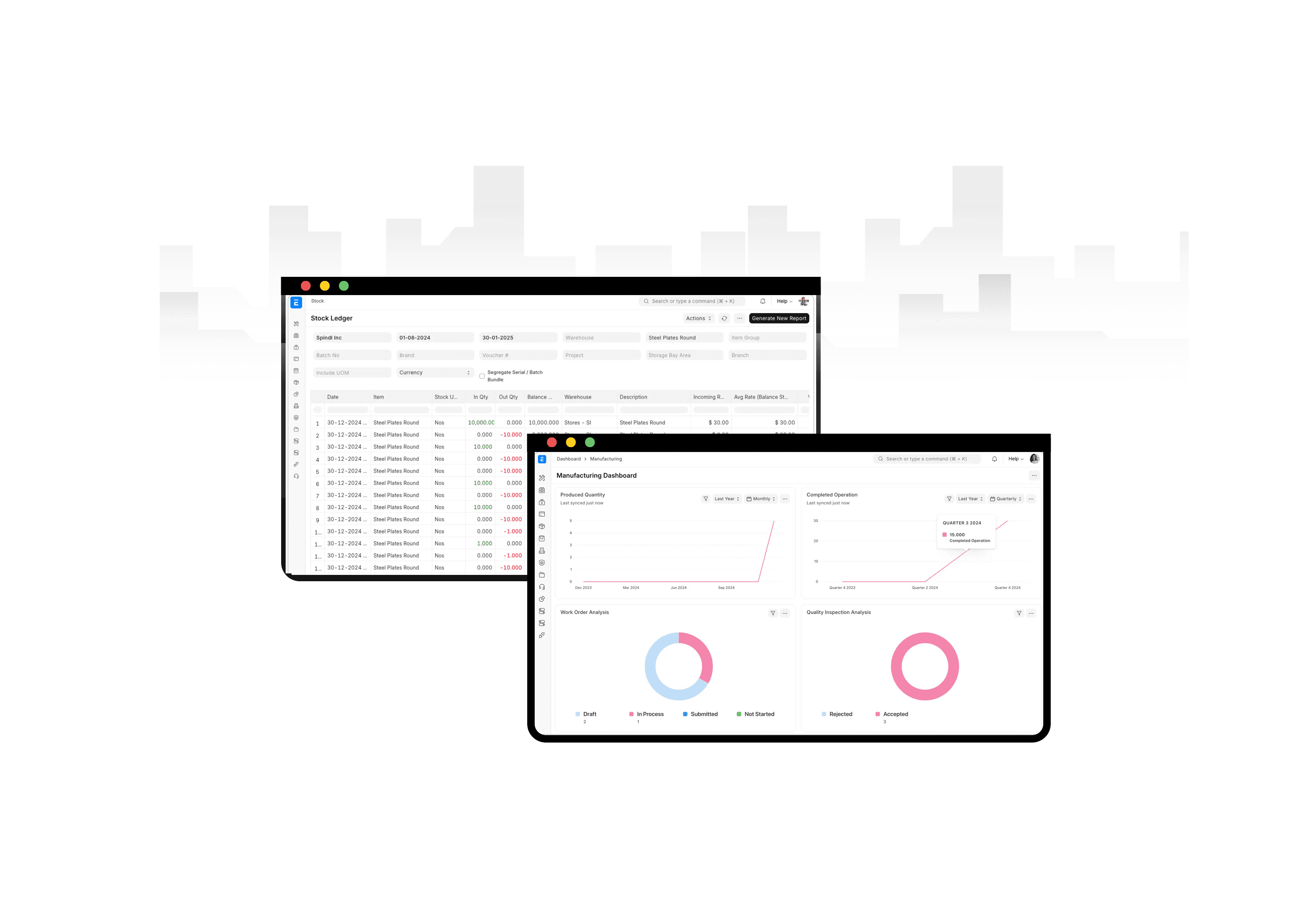 Manufacturing dashboard