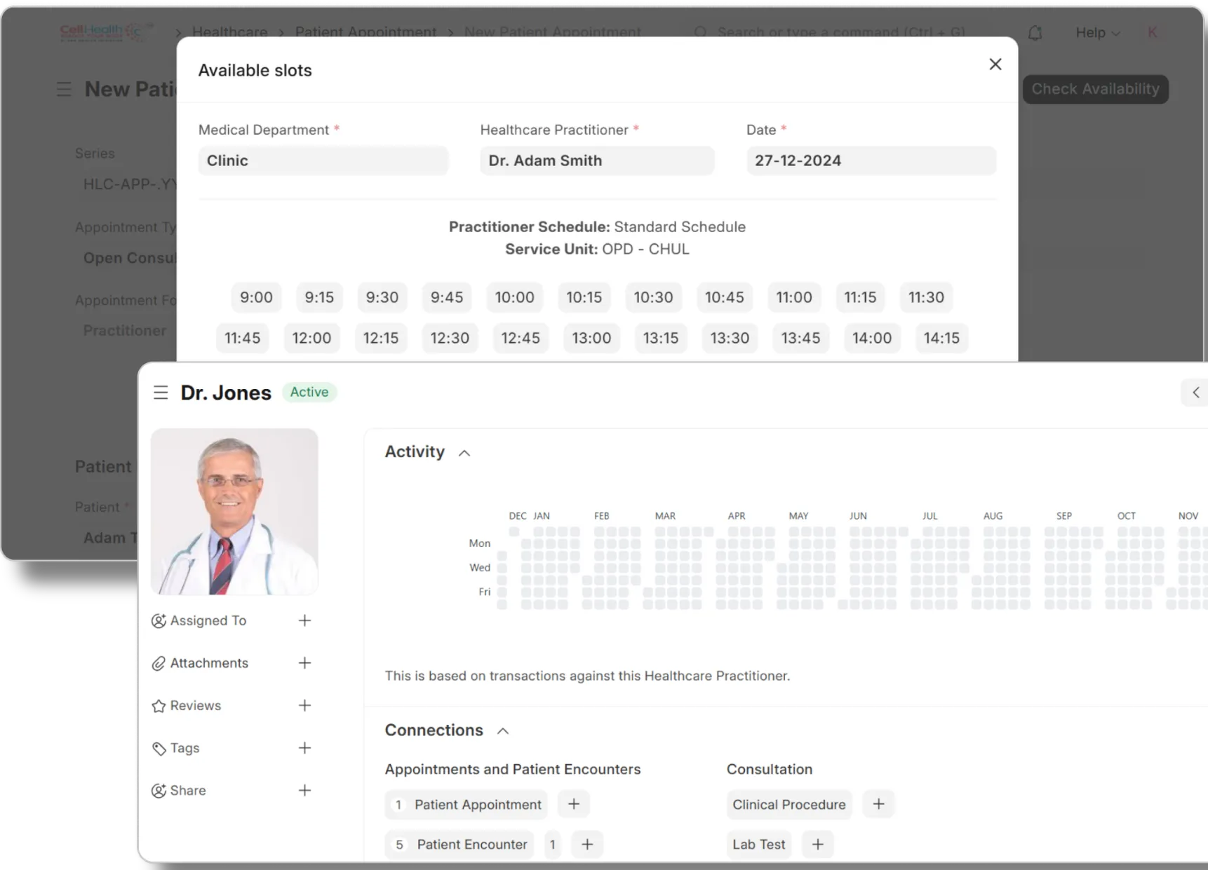 Healthcare dashboard